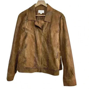 Erin London Brown Full Zip Jacket | Size XL